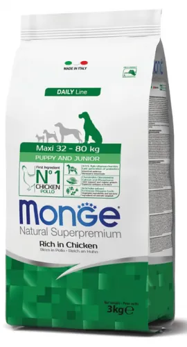 Monge dog puppy & junior maxi pollo 12 kg