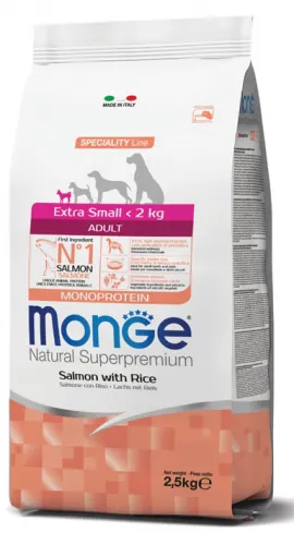 Monge dog adult extra small salmone 800 gr