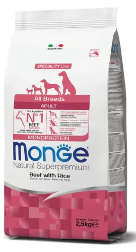 Monge dog adult all breeds manzo e riso 12 kg