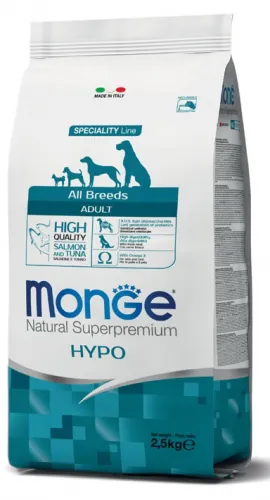 Monge dog adult all breeds hypo salmone e tonno 2,5 kg