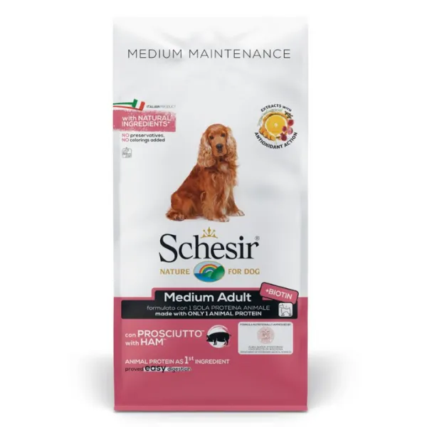 Schesir cane adult medium prosciutto 12 kg