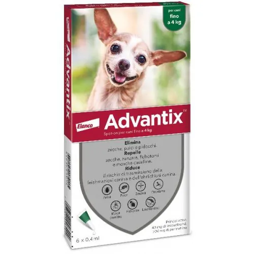 Advantix spot-on 0-4 kg 6 pipette