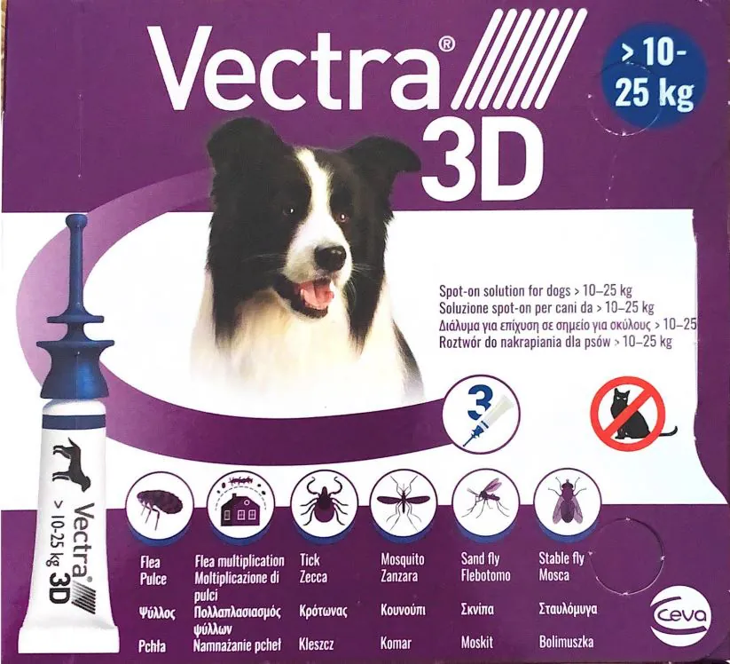Vectra 3 d cani 10-25 kg 3 pipette