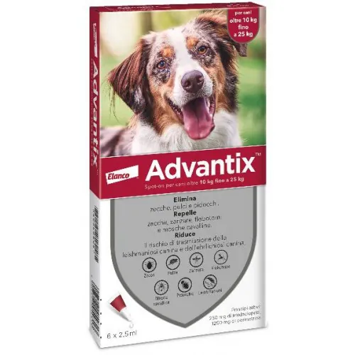 Advantix spot-on 10-25 kg 6 pipette