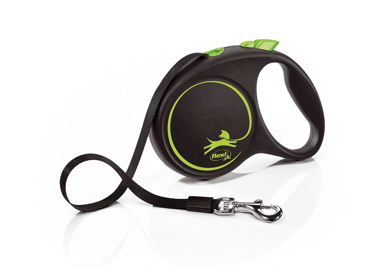 Flexi design black guinzaglio fettuccia m 5 mt verde