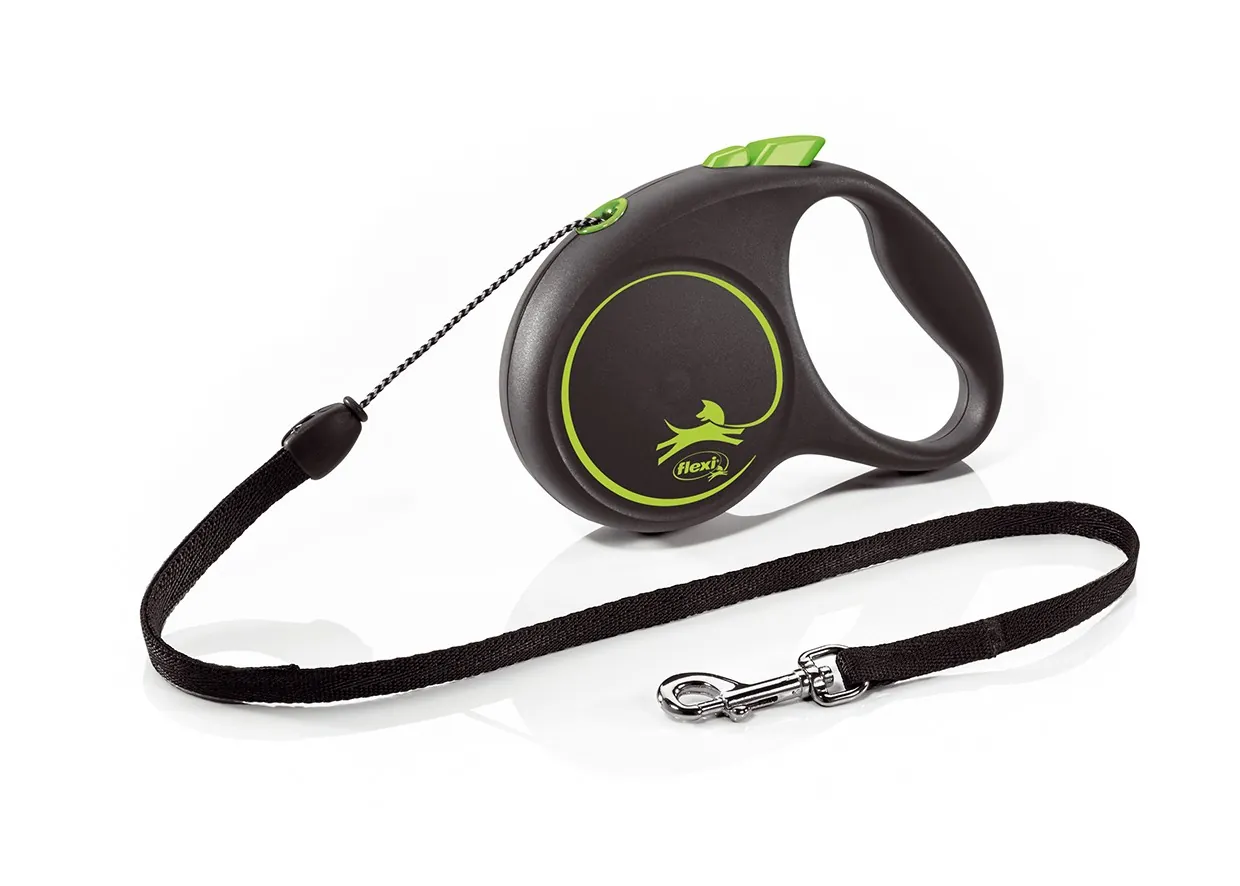 Flexi design black guinzaglio corda s 5 mt verde