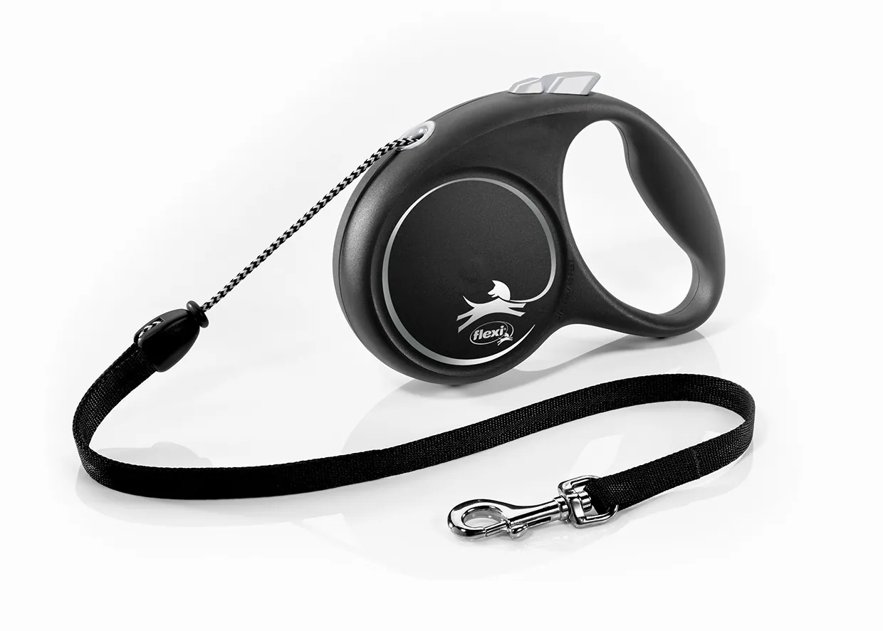 Flexi design black guinzaglio corda m 5 mt nero