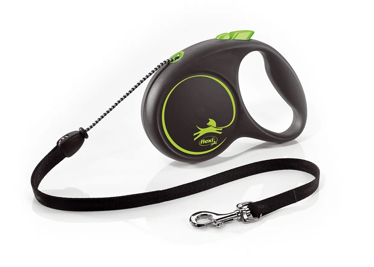 Flexi design black guinzaglio corda m 5 mt verde