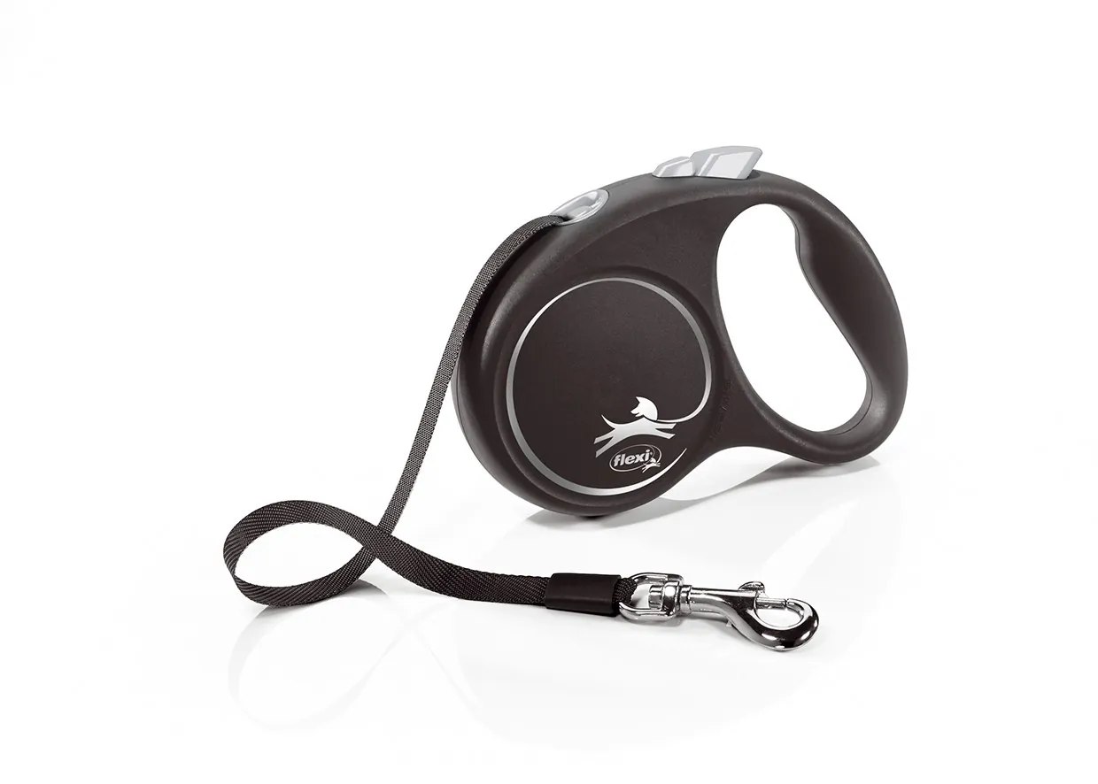 Flexi design black guinzaglio fettuccia s 5 mt nero