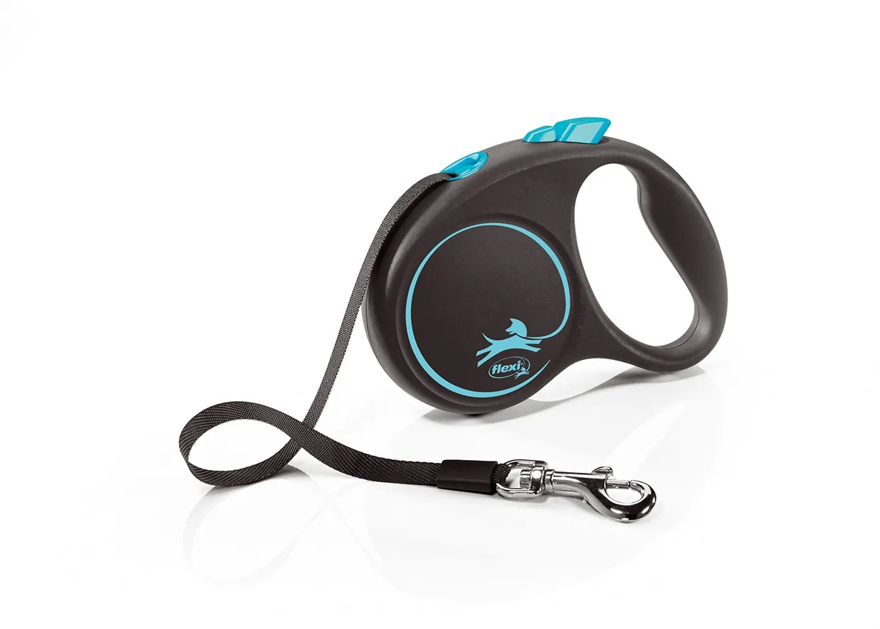 Flexi design black guinzaglio fettuccia s 5 mt blu
