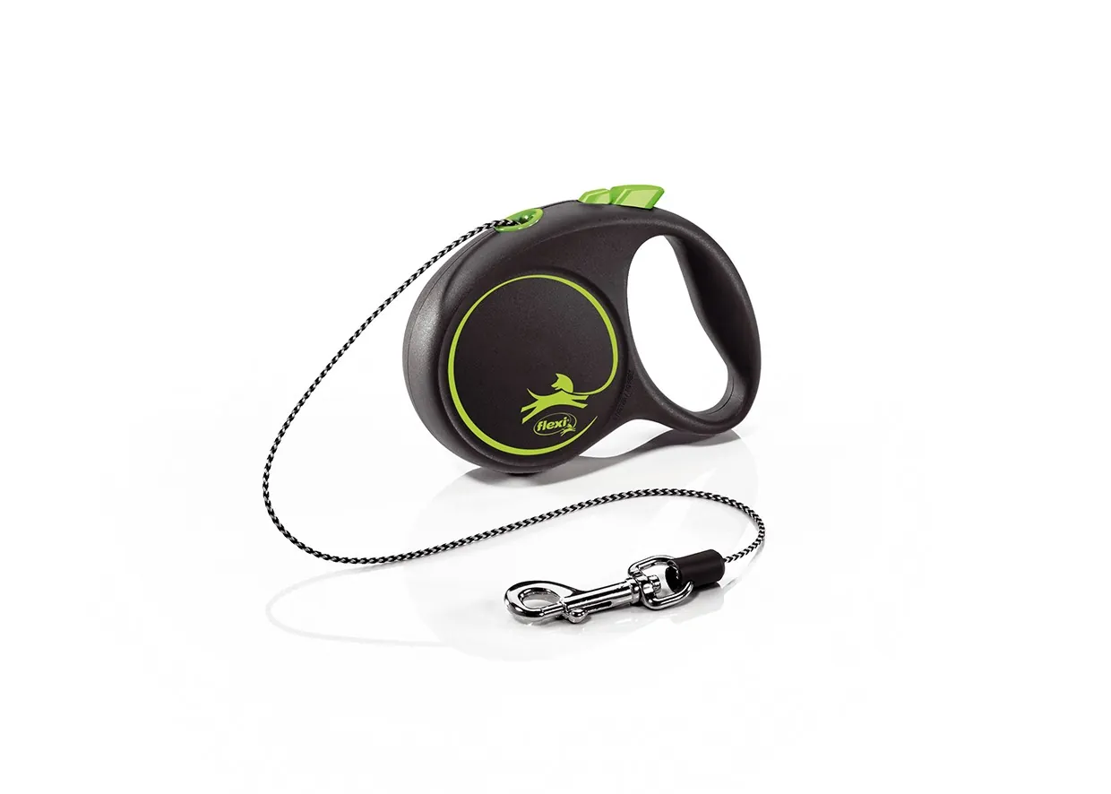 Flexi design black guinzaglio corda xs 3 mt verde