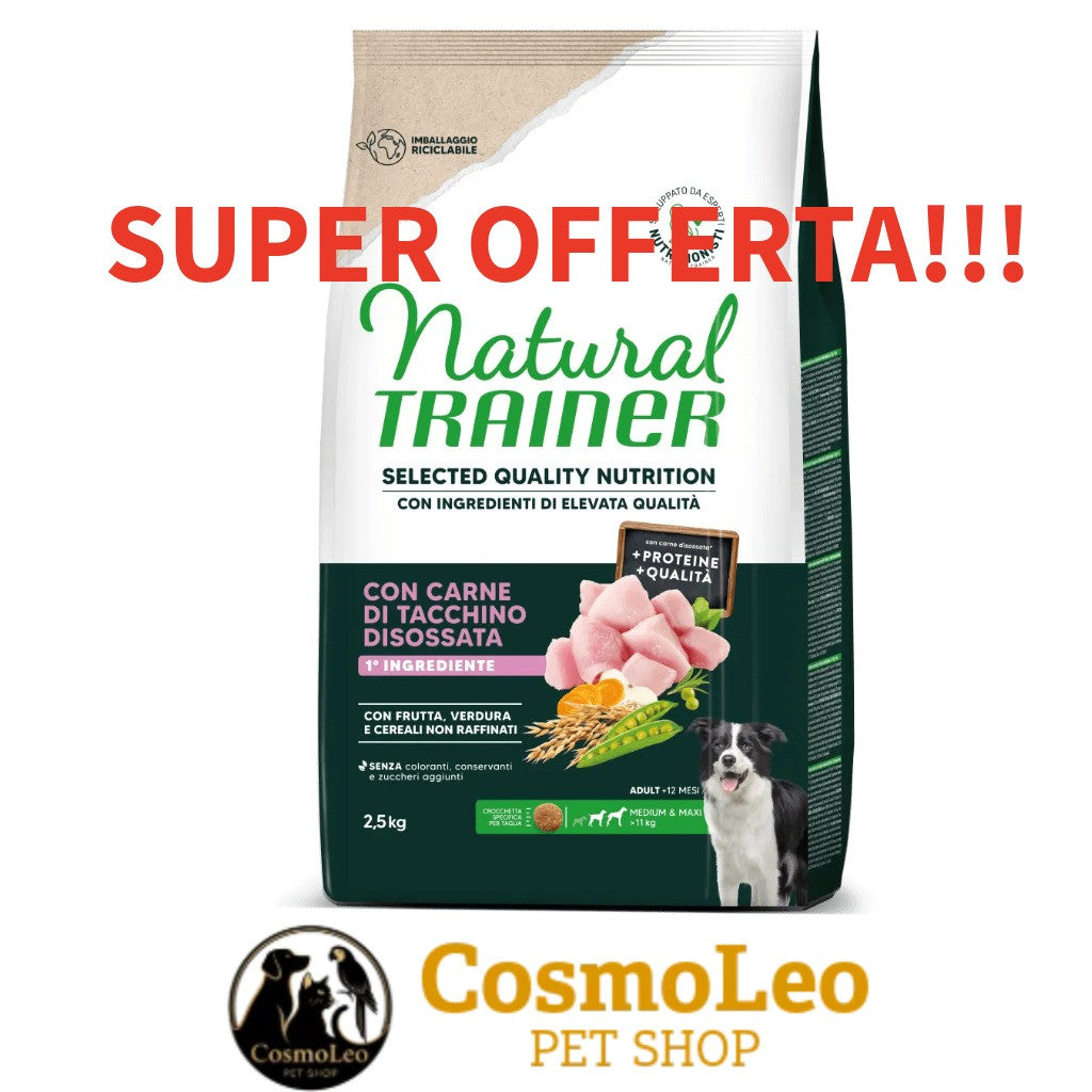 Natural trainer selected dog adult medio- maxi tacchino 2,5