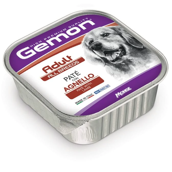 Gemon dog patè adult con agnello vaschetta 150 gr