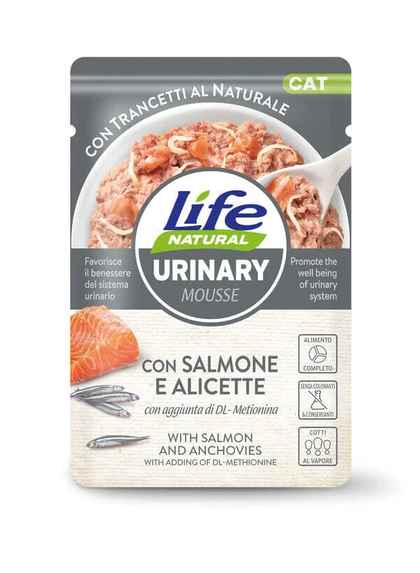 Life cat urinary salmone e alicette 70 gr
