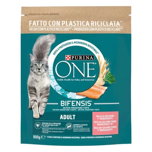 Purina one sterilizzato salmone e cereali integrali 800 gr