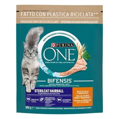 Purina one sterilizzato hairball pollo e cereali integrali 800 gr