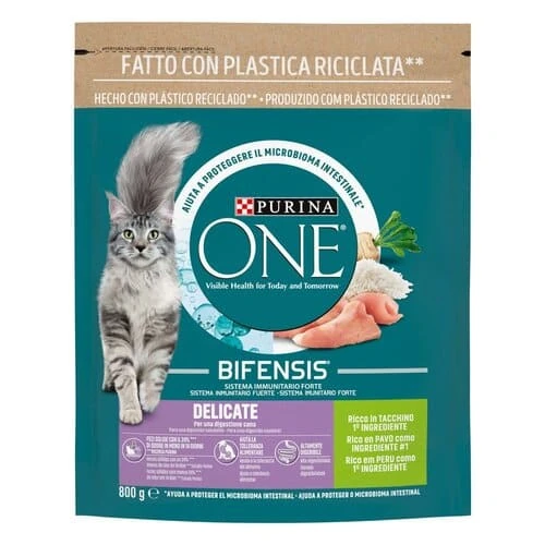 Purina one delicato ricco in tacchino 800 gr