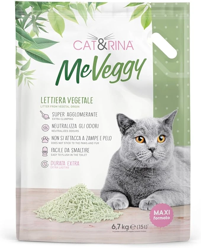 Lettiera vegetale cat & rina 15 lt