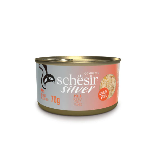 Schesir gatto filetti di pollo in brodo 70 gr - lattina