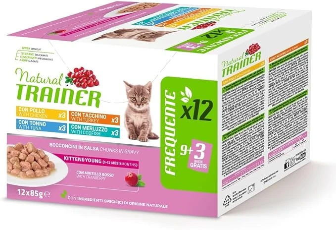 Natural trainer cat multipack kitten mix 12 bustine 85 gr