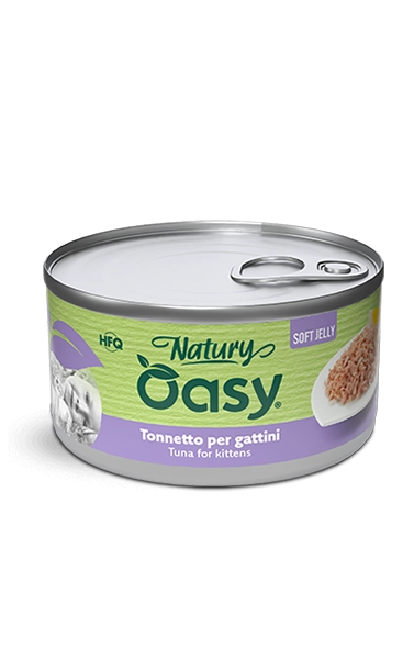 Oasy cat jelly tonnetto per gattini lattina 85 gr