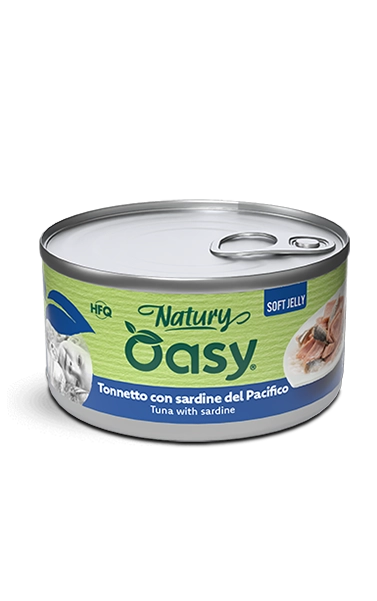 Oasy cat jelly tonnetto con sardine lattina 85 gr