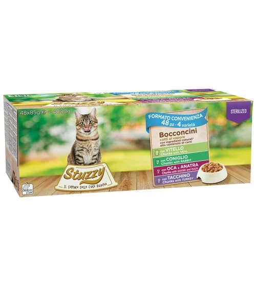 Stuzzy gatto sterilized multipack carne 48 bustine 85 gr