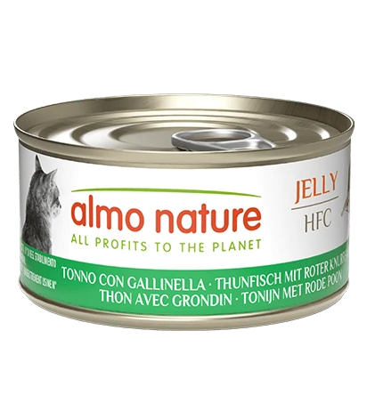 Hfc cat jelly tonno con gallinella lattina 70 gr