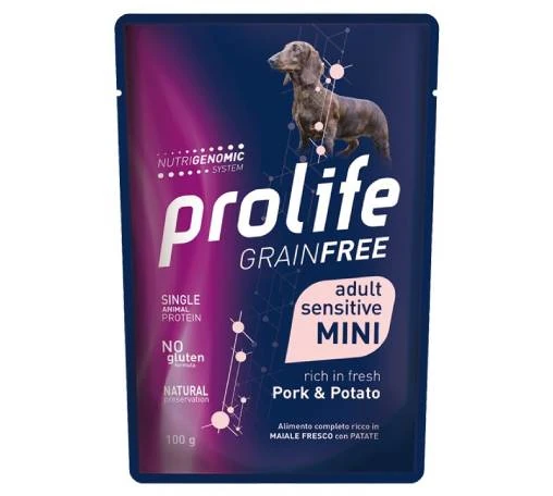 Prolife cane grain free adulto mini agnello e patate bustina 100 gr