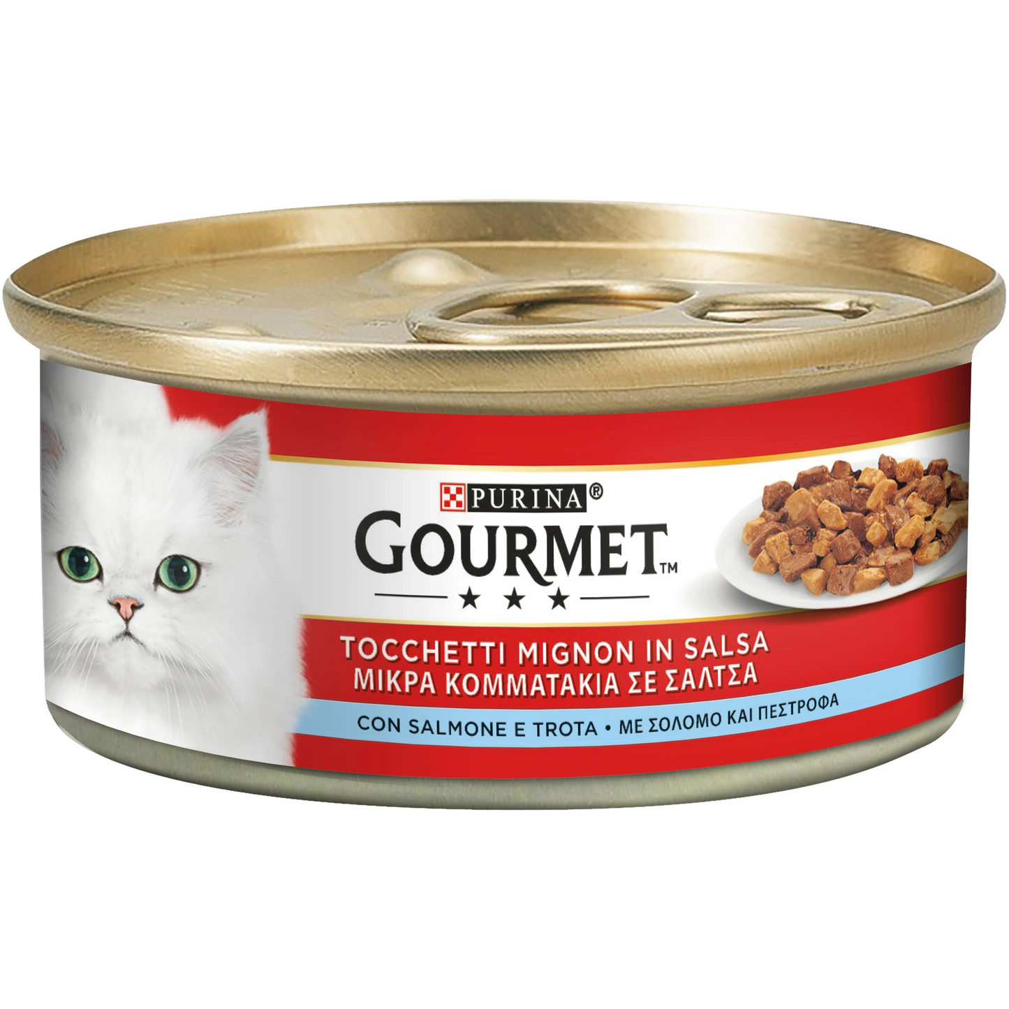 Gourmet tocchetti mignon in salsa con trota e salmone 195 gr