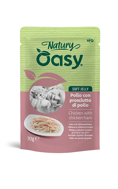 Oasy cat pollo con prosciutto di pollo bustina 70 gr