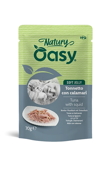 Oasy cat tonnetto con calamari jelly bustina 70 gr