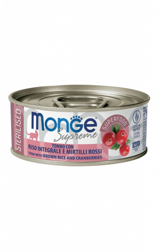 Monge Supreme Sterilized Tonno Riso E Mirtilli Lattina 80 Gr 24x