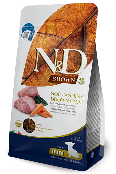 N&d cane brown agnello spirulina e carote puppy mini 1,5 kg