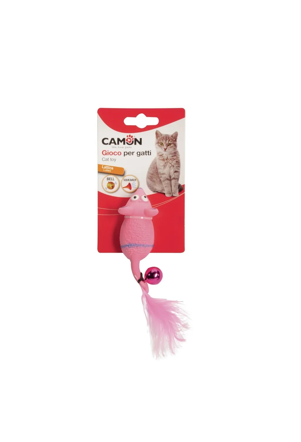 Gioco gatto topolino con campanellino 11 cm