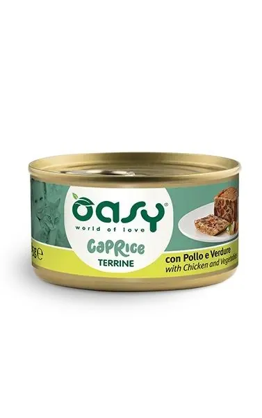 Oasy cat caprice terrina pollo e verdure lattina 85 gr