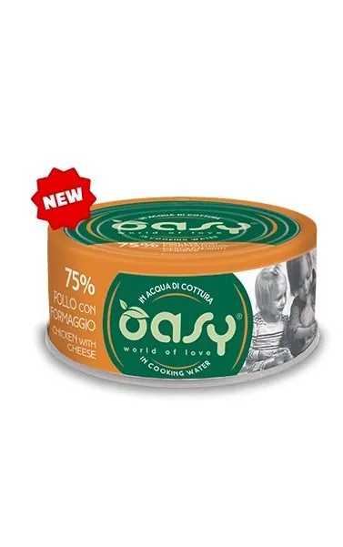 Oasy cat more love pollo e formaggio lattina 70 gr