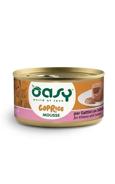 Oasy cat caprice mousse gattini salmone lattina 85 gr