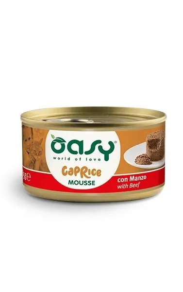 Oasy cat caprice mousse manzo lattina 85 gr