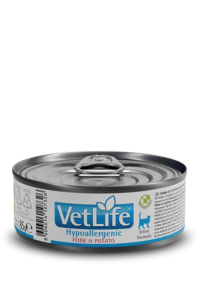 Vet life cat hypoallergenic maiale e patate 85 gr