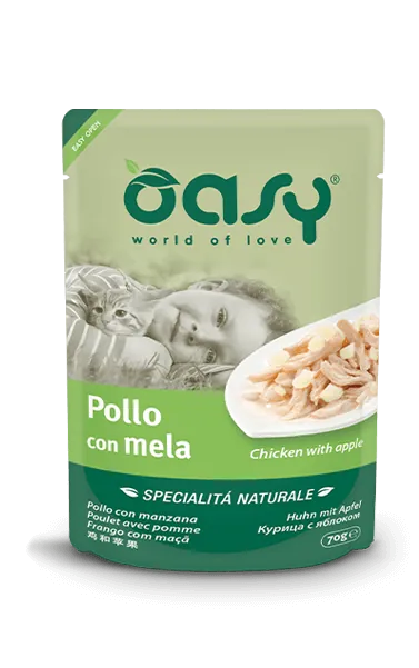 Oasy cat pollo e mela bustina 70 gr