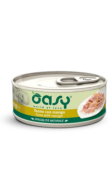 Oasy cat tonno e mango lattina 150 gr