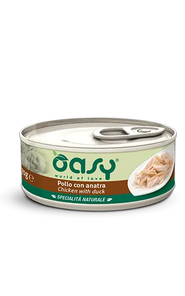 Oasy cat pollo e anatra lattina 150 gr