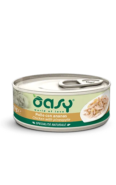 Oasy cat pollo e ananas lattina 150 gr