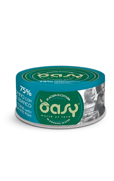 Oasy cat more love tonno e pesce bianco lattina 70 gr