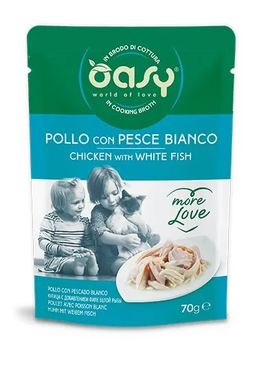 Oasy cat more love pollo e pesce bianco bustina 70 gr