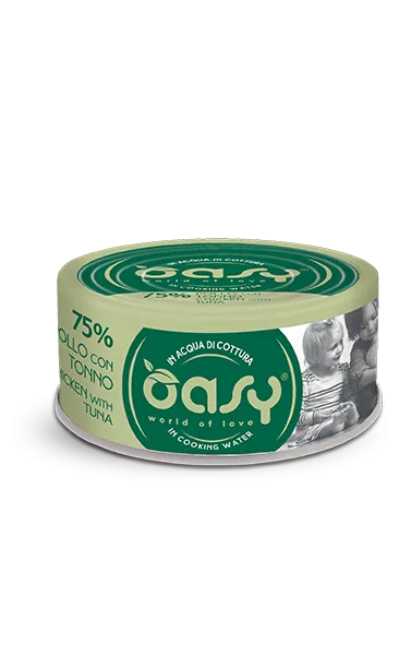 Oasy cat more love pollo e tonno lattina 70 gr