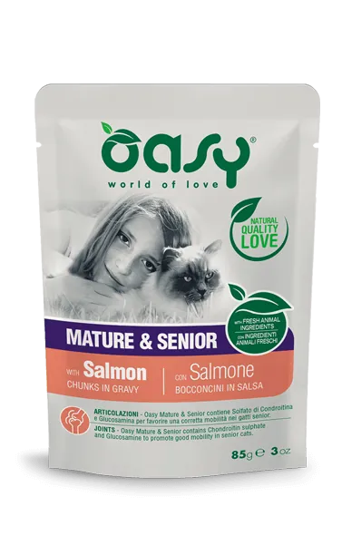 Oasy cat bocconcini mature salmone bustina 85 gr