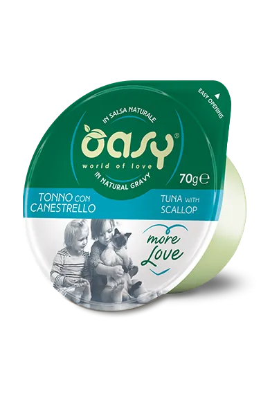 Oasy cat more love tonno e canestrello cup 70 gr