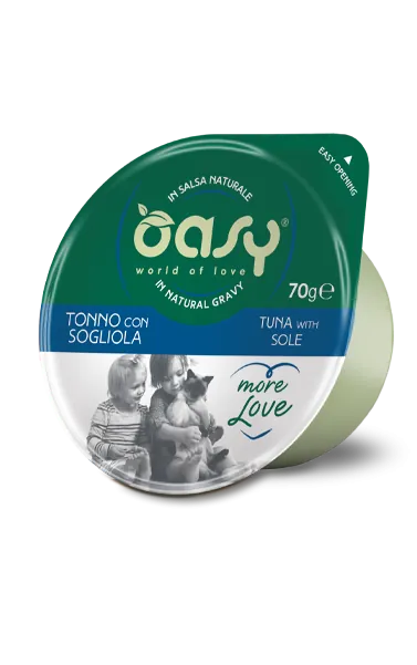 Oasy cat more love tonno e sogliola cup 70 gr